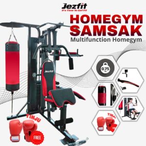 Latihan untuk Membentuk Otot Dada dengan Homegym 3 sisi plus samsak